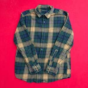 Eddie Bauer Yellow black Multicolor Plaid Long Sleeve Flannel Grunge Button size